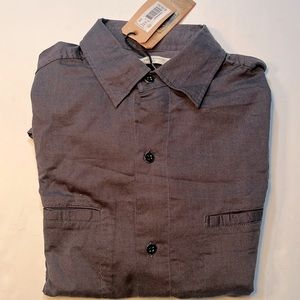 Comstock & Co. long sleeved charcoal, 100% cotton, flip cuffs, Medium